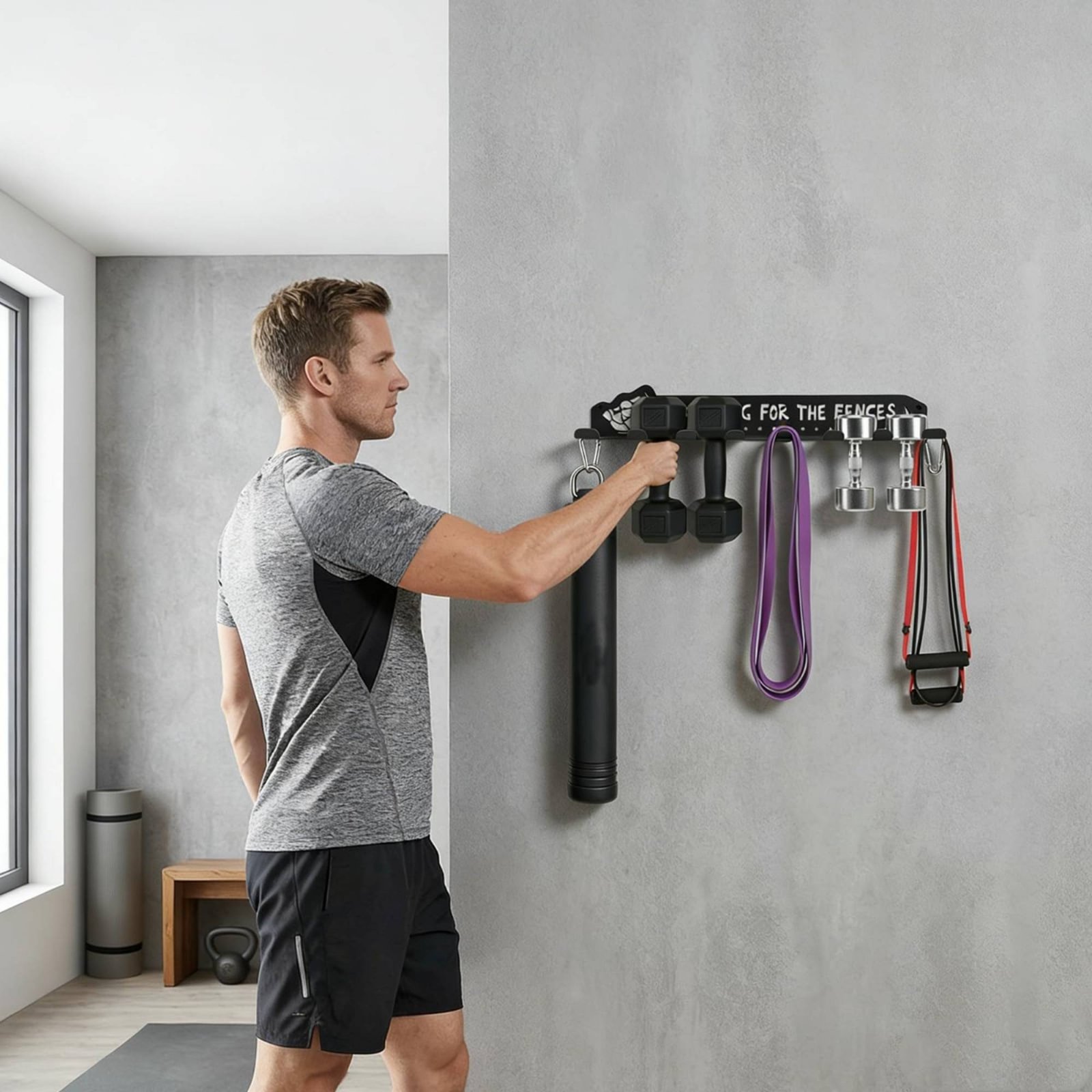 Sports Equipment Organizer Rack - 8 Hook Sports Equipment Rack Heavy