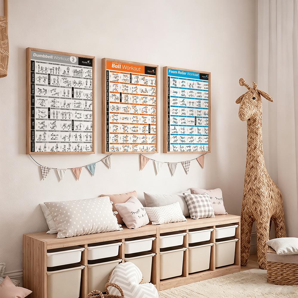 fitness Pilates Training Chart - Sports Equipment Poster ulasan dan harga